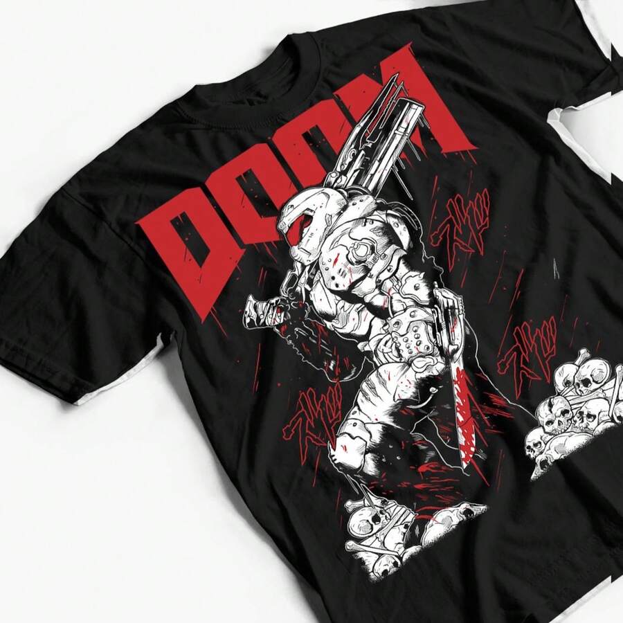 OG D00M Slayer T1EE PR1emium UniS1ex Camiseta All Sizes220g Cla-Ssic Cotton T-Shirt - UniS-Ex - The Shirt You A-Lways NeededSuitable For All People, Whether WoM-En Or M-Enhigh-Quality Durable Fabric Suitable For All Seasons,Ft To The Touch But Built To LastBreathabletops WoM.En Fall OutfiT.S For WoM.En VaC.Ation OutfiT.S WoM.En Easter, St. Patrick's Day Costume - 黑色 - 查看 1