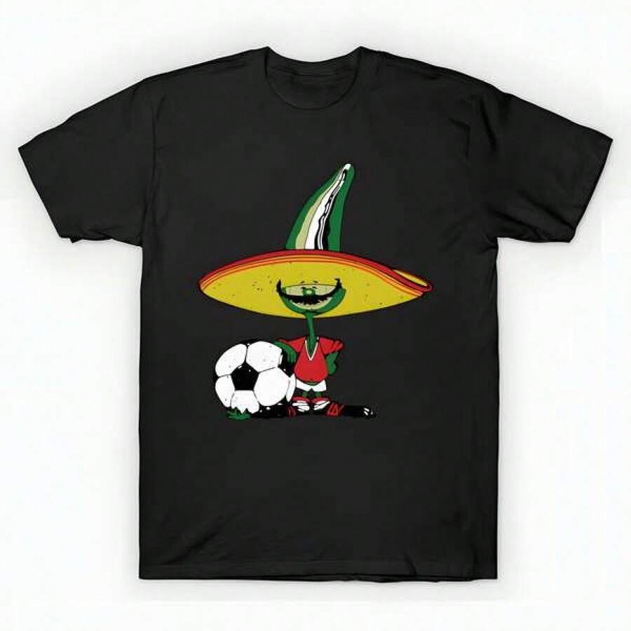 Pique - Mexico 86 T-Shirt unisex de la de algodón puro de alta densidad de 220 g. C-AmiS-eta uniS-ex 100 % aL-Godón de - Tejido de alta densidad. Apta para todo tipo de perS-onas, ya sean mujeres o hombres. Tejido duradero de alta C-Alidad apto para todas las estaciones, suave al tacto pero duradero. Tops transpirables. Conjuntos de otoño para mujer. Conjuntos de vaC-Aciones para mujer. Disfraz de Halloween para mujer. - Negro - Ver 1