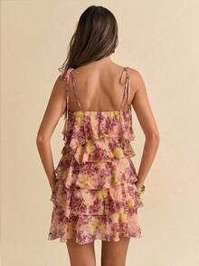 Vestido de verano de vacaciones junto al mar, de color rosa claro liso, vestido de gasa con volantes de loto, vestido de tirantes, ropa para festival de música, ropa de festival de música country, ropa de concierto, ropa de vuelta al colegio, ropa de dama de honor para boda - Rosa - Ver 2