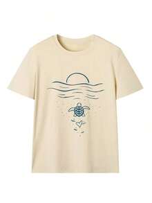 Women's Summer T-Shirt With Colorful LOVE Letter Print, Drop Shoulders, Oversized, Casual, Vacation, Y2K Aesthetic, Streetwear, Graphic Tee, Breathable, Loose Fit, For Everyday Wear, Beach Trips, Holiday Getaways, Weekend Gatherings, Comfortable Retro And Modern Style T-Shirt For Viral Fashion Looks And Outfit Ideas. - 杏色 - 查看 6