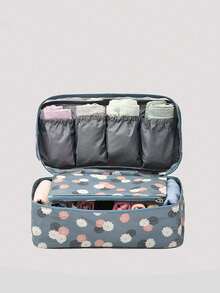 1pc Bra Storage Bag, Lightweight And Portable, Multi-Compartment Design, Efficiently Stores Bras And Panties, Can Be Carried By Hand Or Hook, Beige, Zipper Closure. Suitable For Holidays, Travel, Home Storage. Nylon Material, Multi-Compartment Design, Suitable For Travel And Home Organization, Can Store Bras, Panties And Socks - Portable And Machine Washable, Used For Clothing Storage. - View 6