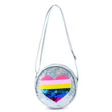 8pcs/Set Glitter Unicorn & Heart Shaped Crossbody Bag, Rainbow Sequin Fanny Pack For Kids, Students, Teens Girls Cartoon Shoulder Bag - Multicolor - View 11