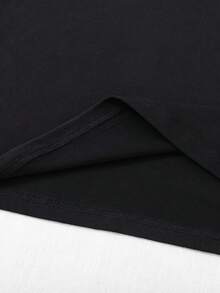 Fashionable Short-Sleeved Blouse For Women, With A Loose Fit And Printed Design. - 黑色 - 查看 3