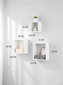 1pc Wall Mounted Shelf, Living Room TV Background Wall Decor, Bedroom Creative Grid Decoration - Type a - View 4