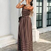 Women's Striped Ruffle Hem Casual Spaghetti Strap Dress,Summer Dresses For Women - Multicolor - Ver 10