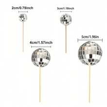 Bộ 1/6/12 quả cầu gương disco bạc nhiều kích cỡ kèm que gỗ trang trí bánh kem, que khuấy đồ uống hình quả cầu disco, thích hợp trang trí tiệc theo chủ đề nhạc disco thập niên 70, 80 và 90, tiệc sinh nhật, đám cưới, khai giảng, Ngày Valentine, Ngày của Mẹ, lễ tốt nghiệp và các dịp khác. - Gương cầu cắm điện - Xem 12