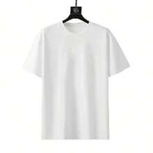 Camiseta de Cuello Redondo con Estampado para Hombre, Camiseta de Manga Corta para Verano y Otoño, Camiseta Básica 6JUP - Negro - Ver 4
