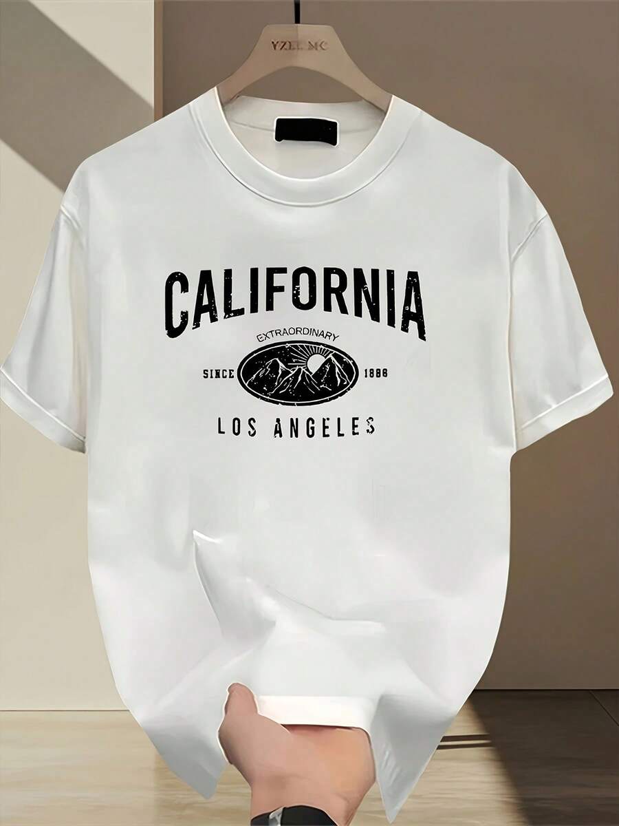 New Women's Short-Sleeved T-Shirt, 180g, 100% Cotton - Versatile Casual T-Shirt With Summer Print For Men - Summer Print T-Shirt For Couples - Unisex - Holiday Gift - 白色 - 查看 1