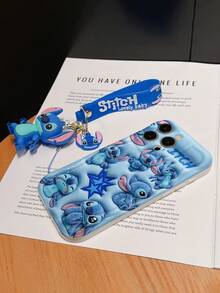 Disney Lilo And Stitch Phone Case : 3D Fluffy Pattern Border Protector Phone Soft Phone Case With A Free Cute Stitch Bracelet Chain Lanyard, Stitch, Lilo, Angel, For Apple 17 Promax 17 Pro 16 15 14 13 12 11 Pro Max XS Max X XR Soft Cover Summer Phone Case - 白色 - 查看 6