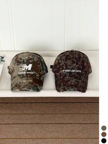 American Vintage Ripped Camouflage Embroidered Baseball Cap For Women, Wide Brim Soft Crown Street Cool Cargo Style Style Peaked Hat - Multicolor - View 8