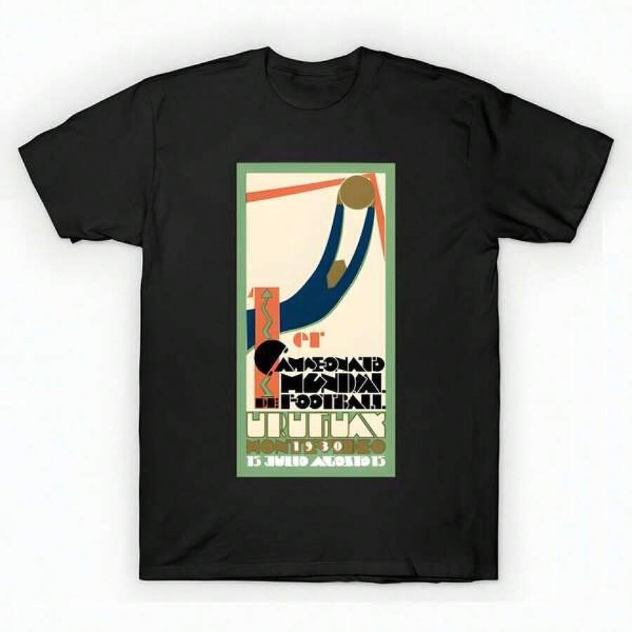Uruguay 1930 World Cup T-Shirt unisex de la de algodón puro de alta densidad de 220 g. C-AmiS-eta uniS-ex 100 % aL-Godón de - Tejido de alta densidad. Apta para todo tipo de perS-onas, ya sean mujeres o hombres. Tejido duradero de alta C-Alidad apto para todas las estaciones, suave al tacto pero duradero. Tops transpirables. Conjuntos de otoño para mujer. Conjuntos de vaC-Aciones para mujer. Disfraz de Halloween para mujer. - Negro - Ver 1