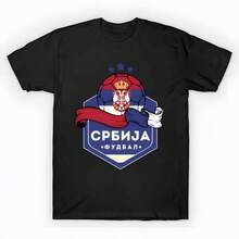 Serbia World Cup T-Shirt (1) unisex de la de algodón puro de alta densidad de 220 g. C-AmiS-eta uniS-ex 100 % aL-Godón de - Tejido de alta densidad. Apta para todo tipo de perS-onas, ya sean mujeres o hombres. Tejido duradero de alta C-Alidad apto para todas las estaciones, suave al tacto pero duradero. Tops transpirables. Conjuntos de otoño para mujer. Conjuntos de vaC-Aciones para mujer. Disfraz de Halloween para mujer. - Negro - Ver 6