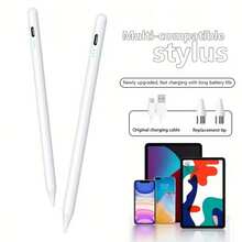 适用于平板电脑的全新通用触控笔,兼容 iPad、Apple Pencil 和华为 S、Am、Sun、G 系列手机,以及 Galaxy Tab A9、A9+、S9FE、S9+、S8+、S7+、S7FE、S6lite、A7、A8、A7lite 等设备。此外,它还是一款可充电倾斜触控笔,电池容量为 90mAh,支持小米和安卓设备。 - 彩色 - 查看 2