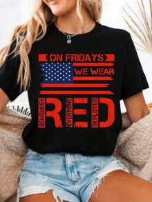 U.S. Crew Neck T-Shirt "Tribute To Veterans And All Warriors (REDEPLOY)" - Casual Military Style T-Shirt With American Flag Design, Themed For Veterans Day And Commemoration Of Warriors, Regular Fit, Crew Neck. - 黑色 - 查看 2