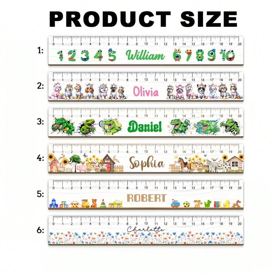 Personalized Acrylic Ruler | Vibrant Illustrated Design, Durable, Ideal For Students And Teachers, Modern Design, Fun Graphics, High-Quality Craftsmanship, Suitable For Boys And Girls - A - View 1