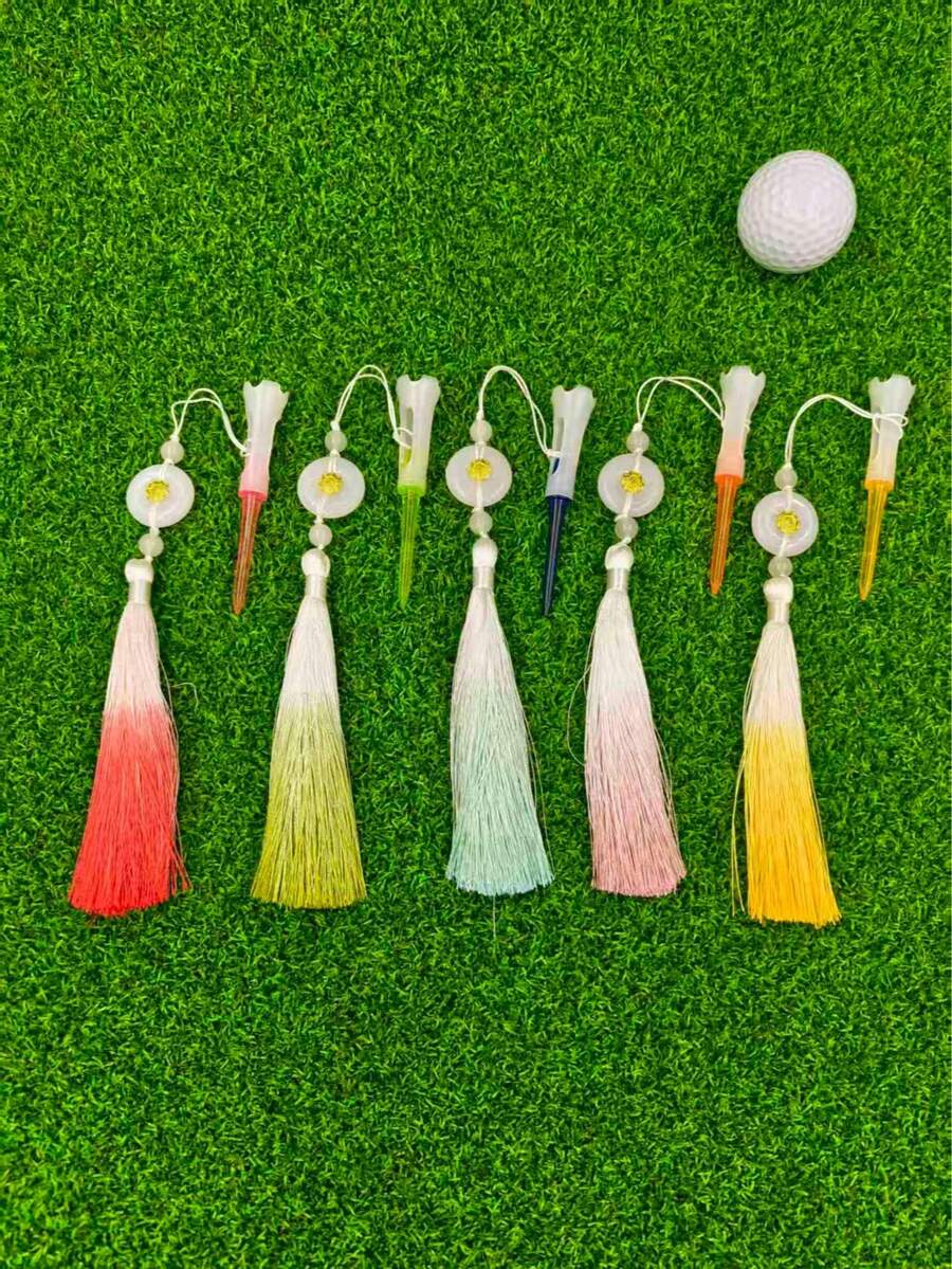1 pièce Tee de golf avec gland en jade blanc, picots en plastique de 83 mm, support anti-perte de balle, accessoires de golf - Multicolore - Voir 1