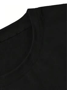 Fashionable Short-Sleeved Blouse For Women, With A Loose Fit And Printed Design. - 黑色 - 查看 5