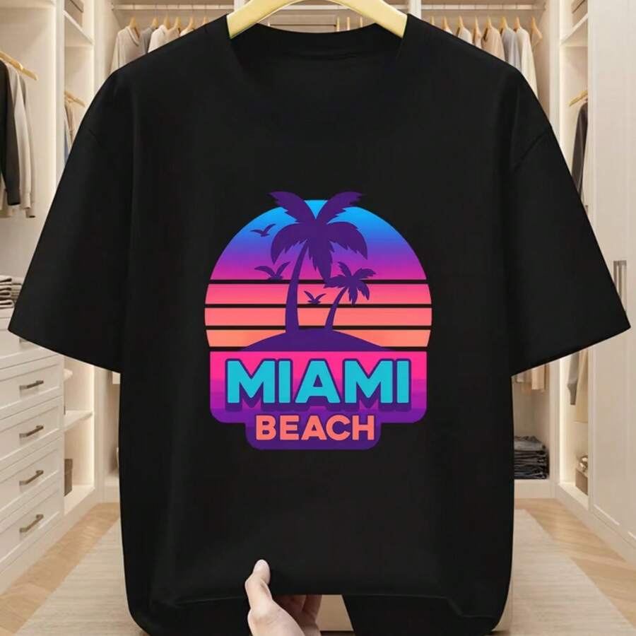 Camiseta impresa para hombres y mujeres - Negro - Ver 1