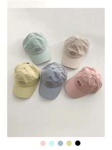 1 pieza Gorra de béisbol con pico suave y bordado de letra, gorra snapback de unicolor de alta calidad, gorra de estilo universitario casual unisex para protección solar de verano, deportes, streetwear, playa, vacaciones - Bordado de letras normal - Ver 3