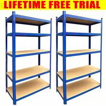 2X PACK 5-Tier Garage Shelves 2pcs Standing Racking Shelving Units Heavy Duty Adjustable Garage Shelving Unit For Workshop/Shed/Office Heavy Duty Racking Shelves Utility - 2x PACK-h 150 X W70 X D 30 Cm-nEW - View 3