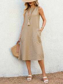 Vestido midi casual con bolsillo para mujer, carnaval de verano, casual - Multicolor 2 - Ver 6