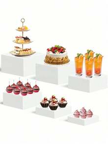 3/4/6pcs Acrylic Hollow Base Buffet Stand - Acrylic Food Display Rack | Christmas Dessert/Jewelry/Party Gift Storage - View 8