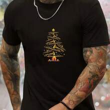 Printed T-Shirt For Men And Women - Black - View 1