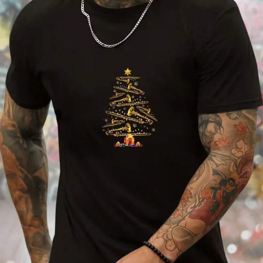 Printed T-Shirt For Men And Women - Black - View 1