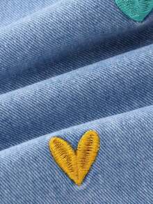 Jeans de pierna ancha para adolescentes, nuevos pantalones rectos con diseño bordado de moño, pantalones vaqueros holgados, pantalones vaqueros holgados para mujer, pantalones vaqueros holgados para niñas, pantalones vaqueros holgados para - Azul - Ver 5