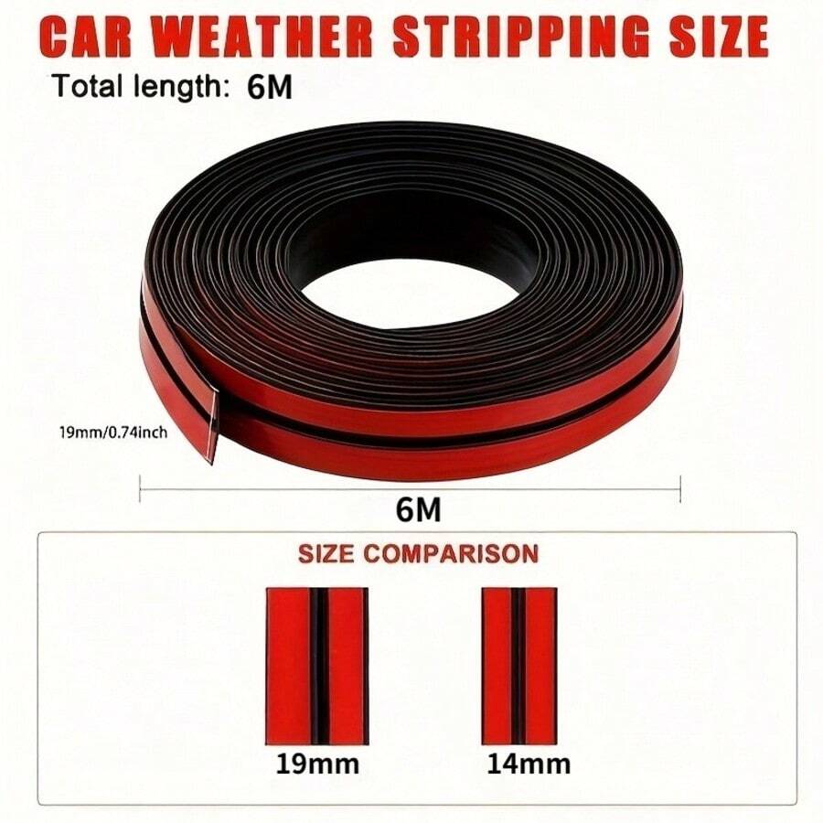 Ideal For Car Windows And T-Shaped Rubber Seals, This Is The Perfect Choice For Automotive Windshields - Designed For Tight Sealing, Dust-Proof And Waterproof, Easy To Install, Suitable For Front And Rear Windshields, Durable And Weather-Resistant. - 6-meter T-shaped Sealing Strip - View 1
