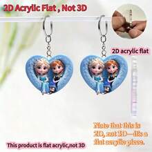 Móc khóa acrylic 2D phẳng, 1 chiếc hình Elsa và Anna trong trái tim màu xanh dương của Disney Frozen, mặt dây chuyền ấm áp và dễ thương, quà tặng trang trí ngày lễ, móc khóa xe hơi, phụ kiện ba lô và ví, vật dụng cần thiết cho khu vườn mùa xuân, có hình các nhân vật biểu tượng, thích hợp cho xe cộ, túi xách, ô tô, trang trí cây thông Noel, thiết kế móc khóa vui nhộn | Acrylic 2D phẳng bền - Nhiều màu - Xem 7