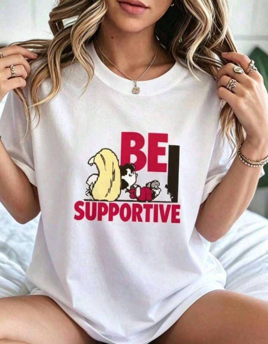 New White Short-Sleeve T-Shirt (Suitable For Ages 18-35) - 100% Pure Cotton, Ultra Comfortable And Soft, Loose Fit, Urban Retro Style, Decorated With A Limited Edition Retro-Futuristic Print, High-End Look, High Turnover, Versatile For Everyday Wear, Essential For Commuting. 100% Pure Cotton, Printed, Women's T-Shirt, 100% Pure Cotton - 白色 - 查看 1