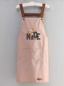 1pc Waterproof Adjustable Bib Apron With Large Pockets, Cute Bear Pattern Design, Suitable For Kitchen Cooking, Coffee & Baking, Outdoor Picnic & BBQ, Also Great For Hairstylists, Florists, Farmers, Durable And Easy To Clean - NICE Bear - View 16