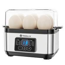 Tesslux Electric Rapid Egg Cooker, 6 Egg Capacity For Hard Boiled Eggs, Poached Eggs, Scrambled Eggs, Or Omelets Maker With Auto Shut Off, 304 Stainless Steel (Sliver) - Silver - View 1