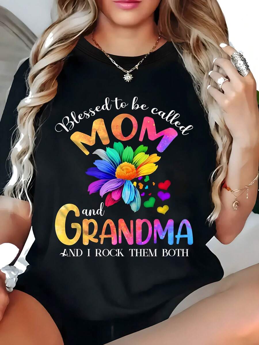 Camiseta de mujer para primavera y verano - Negro - Ver 1