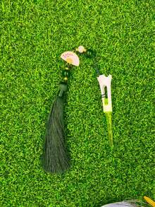 1pc 83mm Plastic Golf Tee With Rhinestone Ball, White Fan Tassel, Golf Accessories - Multicolor - View 9
