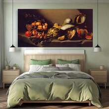 Enmarcado Lienzo impreso en 2D plano de frutas y verduras (1 unidad, ) | Arte mural vintage, obra de arte moderna, ideal para regalar, decoración del hogar y dormitorios, perfecto para el dormitorio, la sala de estar y el estilo art déco. - Enmarcado - Ver 5