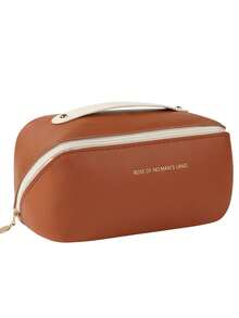 1个大容量旅行化妆包,防水浴室洗漱包,PU皮革化妆品收纳包,便携式化妆袋,多功能化妆品收纳包,适用于口红、眉笔、香水、手表、旅行必备品、旅行配件、邮轮必备品、海滩必备品、复活节礼物、母亲节礼物、教师节礼物、伴娘礼物、送给女性的贴心礼物 - 枕頭包 - 查看 10
