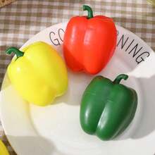 1 pieza Juguete antiestrés de pimienta de color, suave al tacto, de recuperación lenta, con sensación de descompresión y extrusión, ideal para que los estudiantes se relajen en el recreo, adorno de escritorio de oficina y para llevar en el bolsillo, juego de juguete blando - Multicolor - Ver 5