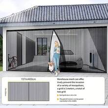 Garage Door Screen 1-Piece Magnetic Garage Door Curtain Adjustable Mosquito Net Size: 157 Inches * 78 Inches Classic Mesh Curtain With Full-Frame Hook-And-Loop Installation For Easy Setup. No Drilling Required. Home Insect Protection - Dust Control - UV Protection. Features LIAMST Hook-And-Loop Tape For Installation In Minutes-Convenient And Quick. Additional Pins Enhance Security And Durability. The Included 6 Magnetic Tape Tools Facilitate Vehicle Access While Preventing The Door Screen's Central Magnets From Being Attracted When Metal Garage Doors Automatically Close Or Open. LIAMST Utilizes Premium Anti-Oxidant Fiberglass Material. Magnetic Mesh Doors With Full-Frame Hook-And-Loop Tape Serve As A Replacement For Fixed Screens, Suitable For Front Doors, Back Doors, Indoor/Outdoor Use, Entrances, Patios, Balconies, Porches, Glass Surfaces, And More. - 黑色/200*400 - 查看 11