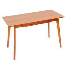 GDAE10 Holz Kleiner Schreibtisch mit Schubladen, Holz-Schreibtisch, Computertisch, Schreibtisch, Kleiner Esstisch, 120x55x74cm (Walnussfarbe) - Standard - Übersicht 5