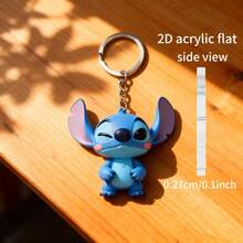 Acrylic Keychain, Cute Stitch Winking Heart Design, Combines Practicality, Beauty And Novelty; Can Be Used As A Key Ring, Holiday Gift Pendant, Car Keychain, Or Decorative Pendant For Backpacks And Wallets; This Cute Accessory Is Perfect For Matching Bags, Car Keys And Backpacks - A Perfect Valentine's Day, Birthday Or Christmas Gift For Women. Features A 2D Flat Design, Also An Ideal Christmas, Dragon Boat Festival Gift And Home Decor Item. - Multicolor - View 4
