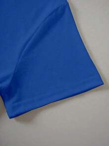 Playera Para Mujer  Camiseta De Mujer De Unicolor De Manga Corta Y Cuello Redondo, VersáTil Y Casual - Azul - Ver 3