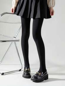 Women's Autumn/Winter Black Lightweight Soft Leggings/Pantyhose, Fashionable High Elasticity Waist & Abdomen Shaping Skinny Tights, Suitable For Business, Office, And Casual Wear - Black - View 6