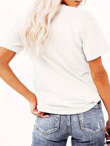 CHICLY19 Camiseta con Gráfico de Dinosaurio para Mujer, "A las Chicas También les Gustan los Dinosaurios", Estampado de Corazón y Corona de Dinosaurio en Tonos Pastel, Cuello Redondo, Corte Holgado y Relajado, Suave y Transpirable de Algodón, Estilo Kawaii para Uso Diario y Salidas Casuales. Adecuado como regalo.playera de mujer.blusas>elegante.boho chic,Top de mujer suave, transpirable y cómodo, ideal para primavera, verano y otoño, perfecto para vacaciones, viajes y uso diario. - Blanco - Ver 3