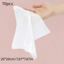 70 miếng/30 miếng/1 miếng Khăn lau mặt dùng một lần, khăn giấy mặt dày mềm, khăn tẩy trang thân thiện với da em bé, khăn không dệt mềm dùng được cả khô và ướt, phù hợp cho da nhạy cảm, đóng gói riêng lẻ, lý tưởng cho du lịch, bãi biển và làm sạch hàng ngày, khăn lau đa năng - Nhiều màu - Xem 12