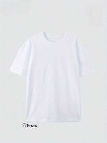 Cotton Graphic T-Shirt, Double-Sided Print, Casual Short Sleeve Style, Ideal As A 's Day Gift, Urban Style Clothing, By Local Outfitter Dog Moon Camo KZUF - 白色 - 查看 2