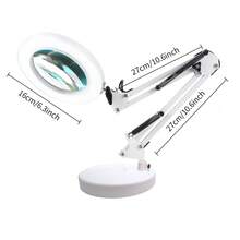1 chiếc kính lúp 10X có đèn và chân đế, đèn lúp để bàn dùng nguồn USB, đèn bàn LED 2 trong 1 có thể điều chỉnh độ phóng đại, 3 chế độ ánh sáng 10 mức độ sáng, xoay 360°, thích hợp cho làm móng, làm đẹp, thêu thùa, đọc sách, thủ công, sửa chữa, vẽ tranh. - Đèn bàn kính lúp 10x - Xem 18