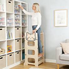 Rutschfeste Lernstühle, Kinderhocker,Mit Maltafel,Für 2bis 6Jährige - Katze - Übersicht 4