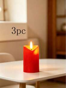 3 chiếc nến điện tử LED hình trái tim màu đỏ, đèn nến không lửa với hiệu ứng nhấp nháy chân thực, đèn chiếu sáng tạo không khí ấm cúng bằng pin cho Ngày Valentine, đám cưới, trang trí tiệc. - Nến hình trái tim - Xem 7